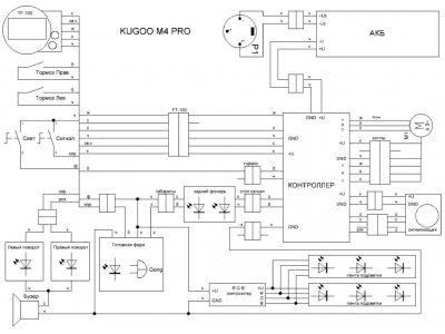 Kugoo M4 Pro электросхема